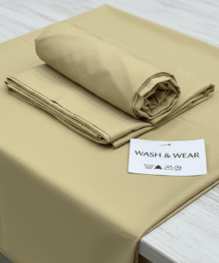 Versatile Khaki Fabric with Easy-Care Finish